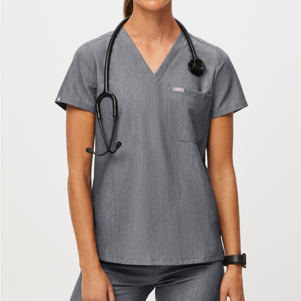 Figs Graphite Catarina One Pocket Scrub Top